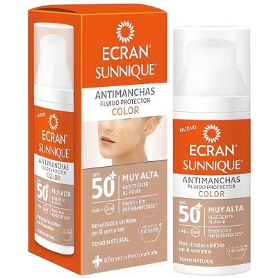 Fluide Solaire Anti-T&acirc;ches Ecran Sunnique Color Ecran Spf 50+ (50 ml)