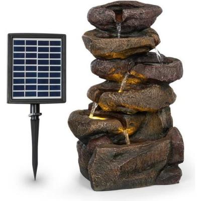 Blumfeldt - Savona Fontaine solaire 2,8 w polyr&eacute;sine batterie 5h led aspect pierre