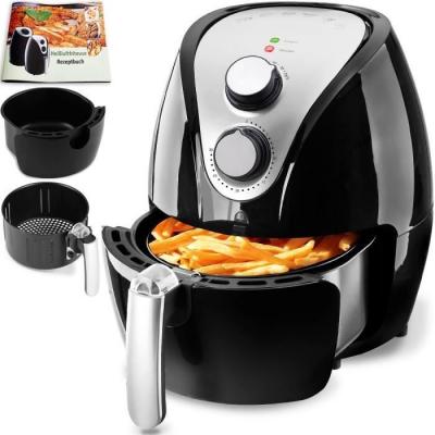 Friteuse sans huile 9en1 noire 1500W 3,2L recettes incluses