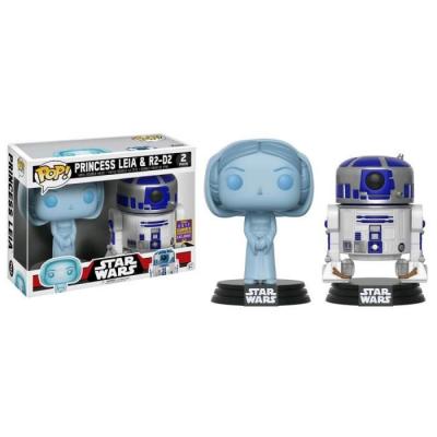 Figurine Pop - Star Wars Classique - Pack Princess Leia Holographic & R2d3 - Funko Pop