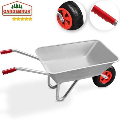 Brouette Galvanis&eacute;e 80L Gardebruk avec Roue Pneumatique et Valve Auto
