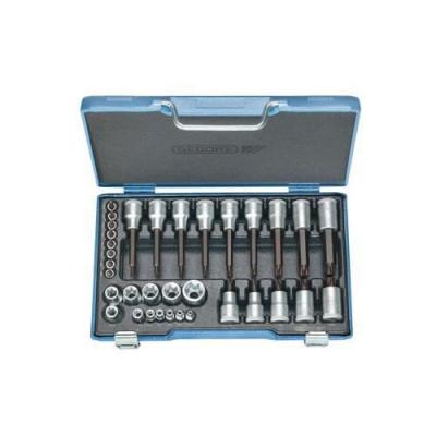 Jeu d'embouts de tournevis GEDORE 34 pieces, 1/2"" et 1/4"", Torx
