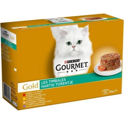 Timbales Gourmet Gold pour chat, Purina (12 x 85 g)