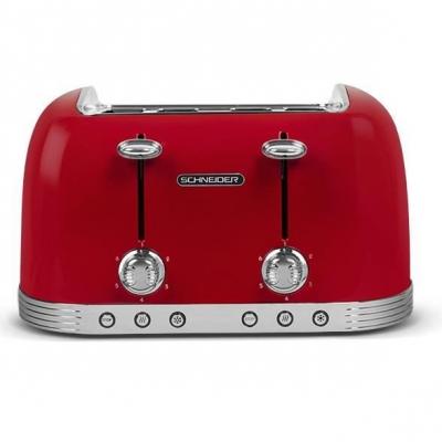 Grille-pain 4 fentes 1630 W SCT04R rouge Schneider