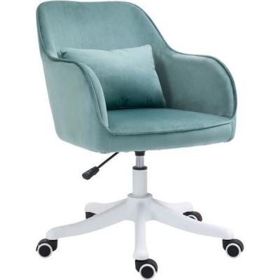 Chaise de bureau massante velours vert menthe