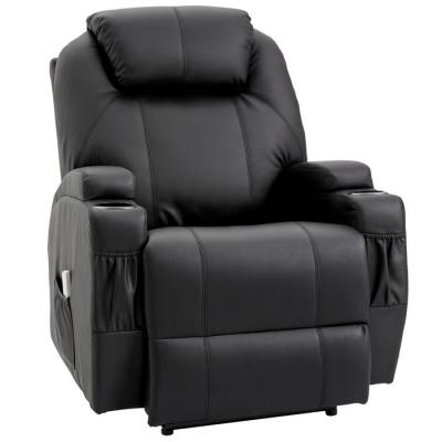 Fauteuil de Relaxation et Massage HOMCOM - Noir - Inclinaison Dossier - Repose-Pied &eacute;lectrique
