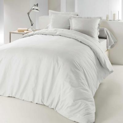 Housse de Couette Unie en Coton 57 Fils-cm2 BLANCHE 260 x 240 cm