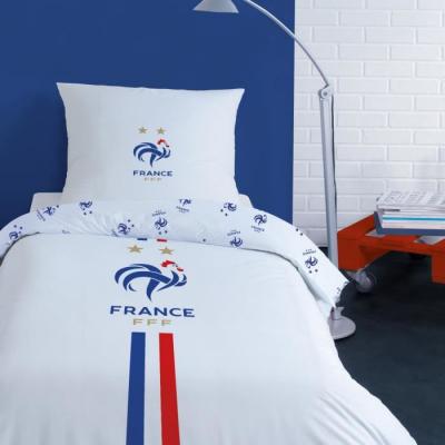 Housse de couette FFF 140 x 200 cm + 2 Taies d'oreiller Blanc