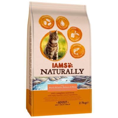 Iams Naturally Adulte Saumon & Riz pour chat 2 x 2,7 kg