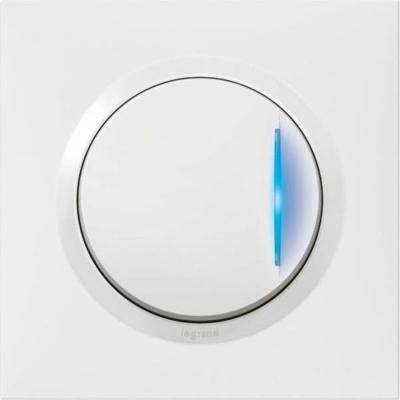 Interrupteur ou va-et-vient avec voyant blanc 10 ax Dooxie one Legrand