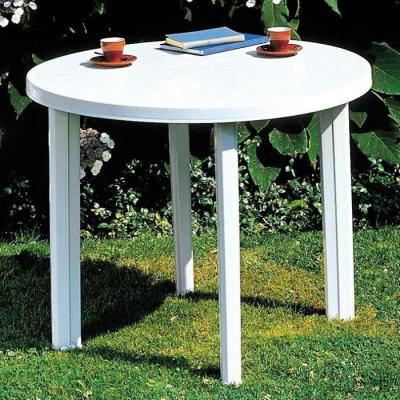 Table Ronde Pour L'ext&eacute;rieur. Couleur: Blanc &Oslash;90x72cm Ipae Progarden