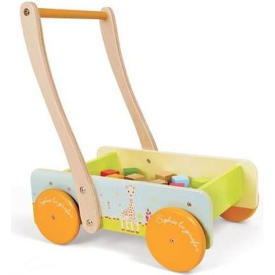 Chariot avec 20 cubes sophie la girafe janod