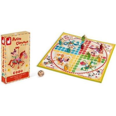 JANOD - Jeu de petits chevaux Carrousel (bois) - D&egrave;s 4 Ans