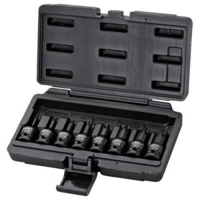 Ks tools jeu d'embouts &agrave; chocs torx 1/2"", 8 pi&egrave;ces, t30-t80, court