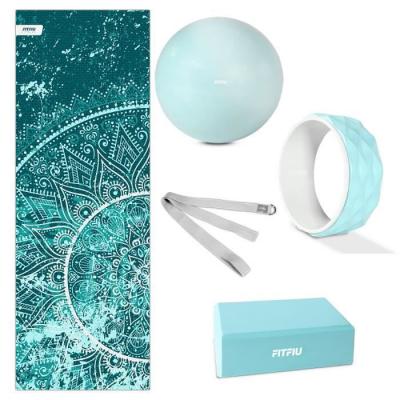 Kit 5 accessoires de yoga FITFIU Fitness - KITWELL-500 BLEU