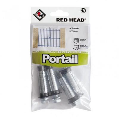 Red head kit chevilles &agrave; expansion portail RED HEAD, Diam.14 x L.55 mm