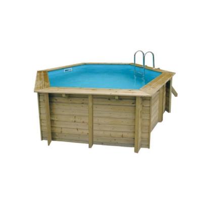 Piscine en bois Azura diam 410 x 120 cm + b&acirc;che &eacute;t&eacute;