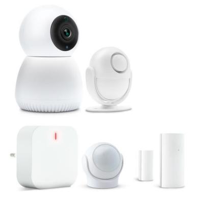 Metronic Kit s&eacute;curit&eacute; Alarme Maison avec cam&eacute;ra rotative 360&deg; (5 pi&egrave;ces) Blanc 495750