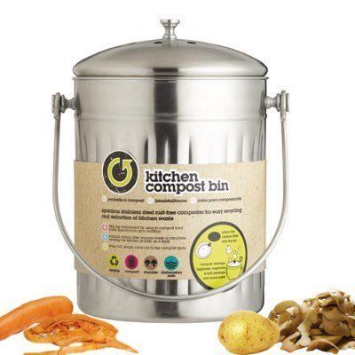 Kitchencraft - Kitchen Craft - Bac &agrave; compost en acier inoxydable (5 l)