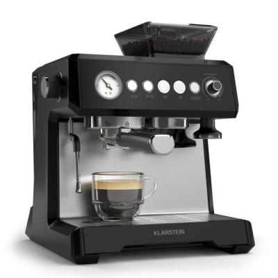 Klarstein grandpresso machine &agrave; expresso broyeur de pr&eacute;cision buse vapeur porte-filtre 20 bars noir
