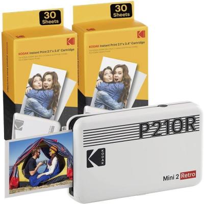 Kodak mini 2 retro P210RW60 portable instant photo printer bundle 2.1X3.4 white