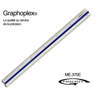 Graphoplex Kutch R&egrave;gle de r&eacute;duction triangulaire 30 cm Transparent