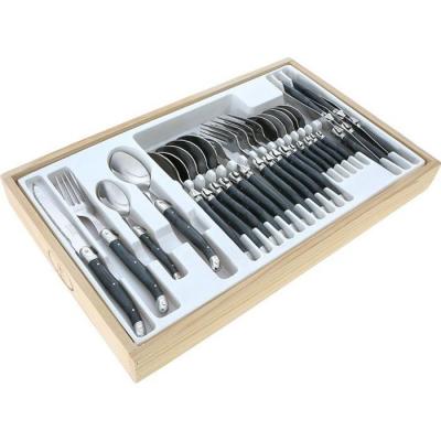 C9826 : menagere laguiole 24 pieces gris / noir marbre