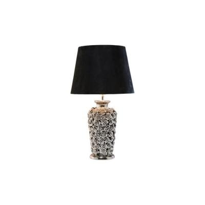 Kare Design Lampe &Agrave; Poser en M&eacute;tal Argent&eacute; Pied Fleuri Rosalie