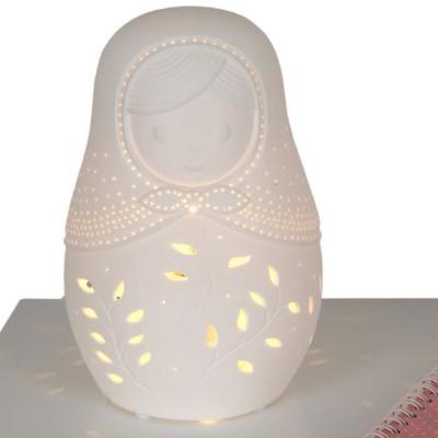 Korb Lampe poup&eacute;e russe en porcelaine 16x16x23cm PETITE JADE