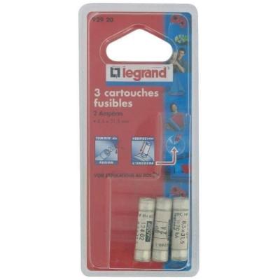 Lot de 3 fusibles c&eacute;ramique 2 A, 8.5 x 31.5 mm c&eacute;ramique