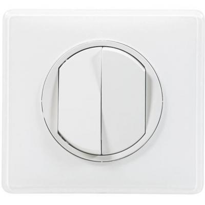 LEGRAND - C&eacute;liane interrupteur double ou v/vt blanc Yesterday complet