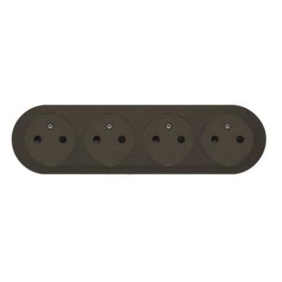 Legrand - Enjoliveur Graphite prise Surface quadruple