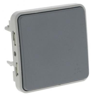 Permutateur Plexo IP55 - Composable saillie ou encastr&eacute; - Gris