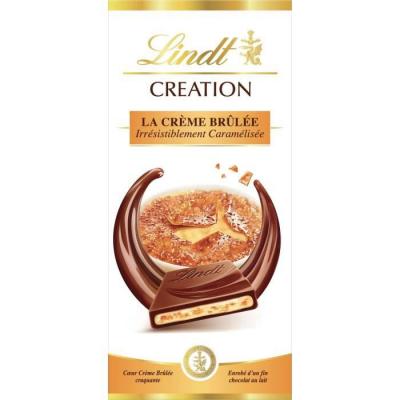 Chocolat Lait Cr&egrave;me Br&ucirc;l&eacute;e Creation Lindt - La Tablette De 150 G