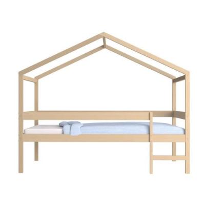 Terre de Nuit Lit cabane enfant bois naturel laqu&eacute; 90x190 - LT14052