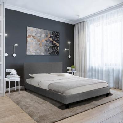 Lit dublin 160x200 + 1 sommier / gris fonc&eacute;