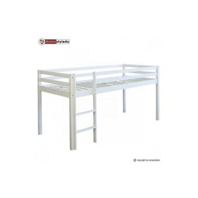 Homestyle4u Lit Simple Blanc 90x200 en Hauteur avec echelle
