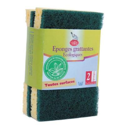 LA DROGUERIE ECOPRATIQUE Lot de 2 &Eacute;ponges &Eacute;co-Grattantes Toutes surfaces