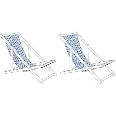Lot de 2 toiles pour transat ANZIO / AVELLINO motif zigzag bleu / blanc