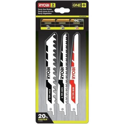 Lot de 3 lames RYOBI OnePlus sp&eacute;ciales scie sabre sans fil RAK3RBWM