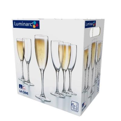 Lot de 6 fl&ucirc;tes &agrave; Champagne LA CAVE 16 cl