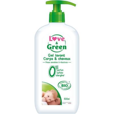 Love & Green Gel Corps & Cheveux Hypoallerg&eacute;nique 500ml