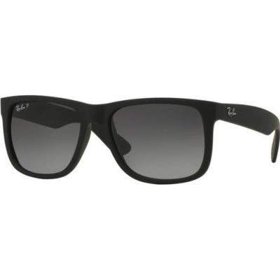 RayBan Justin Classic, Monture Noir, Verres Polaris&eacute;s D&eacute;grad&eacute;s Gris