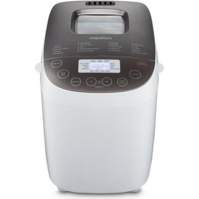 Machine &agrave; Pain - MEDION - 50076798 - 950 W - 19 programmes - Hublot - Blanc 