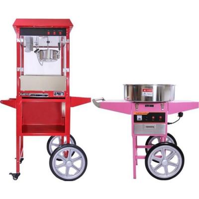 Machine &agrave; barbe &agrave; papa et machine &agrave; pop-corn avec chariots