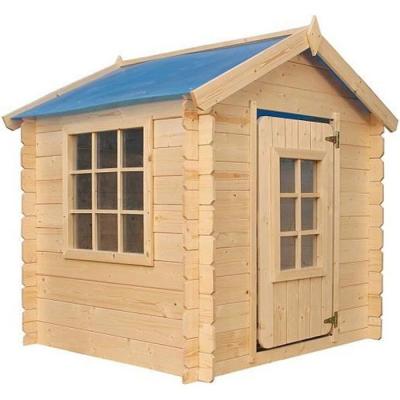 Maison en bois pour enfants - Toit bleu - 111x113xH121cm/0.9 m2 - SANS plancher - Timbela M570M-1