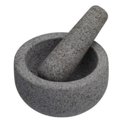 Pilon et mortier en granit gris