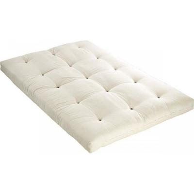 Terre De Nuit - Matelas futon &eacute;cru en coton 140x190 - Ecru