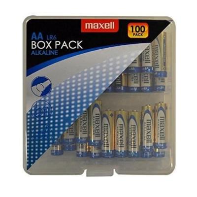 Maxell Set de 100 Piles Alcalines LR6 AA Argent&eacute; 790409