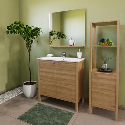 Meuble de rangement TRIBU 1 porte - 3 tablettes / Ch&ecirc;ne